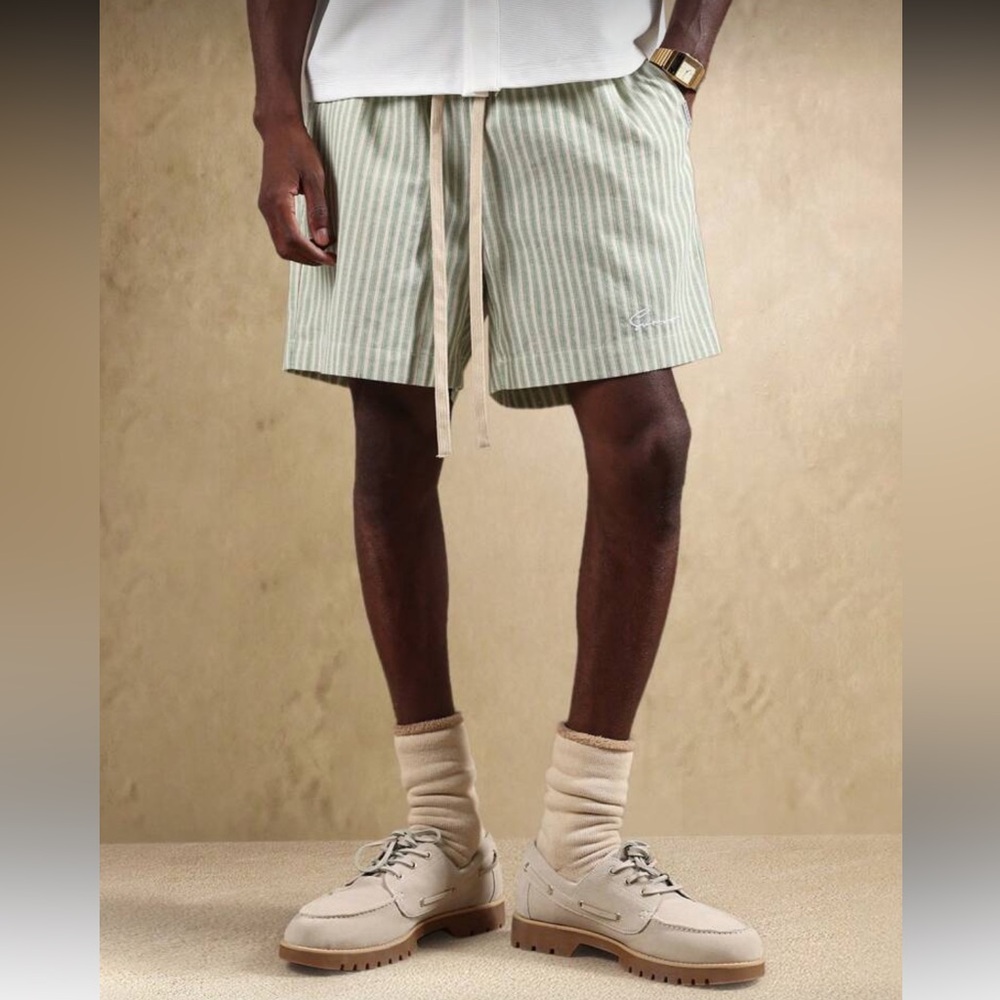 Striped Drawstring Spring Lounge Shorts